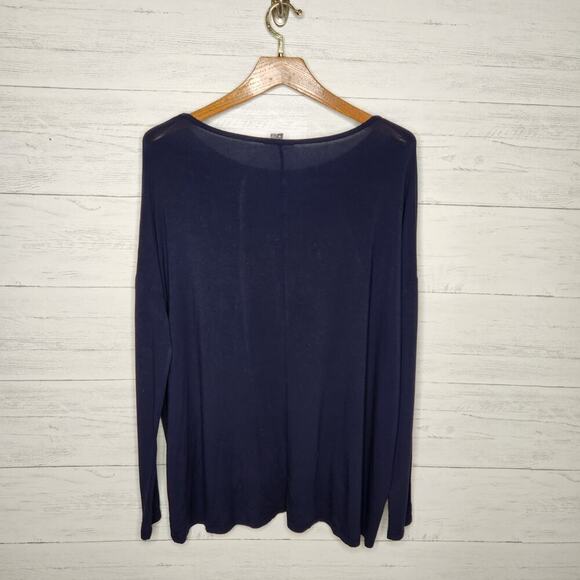 Vince Longsleeve Navy Pullover Tee Size Medium‎ - Picture 2 of 9